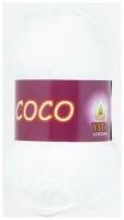 Пряжа хлопковая Vita Cotton Coco (Вита Коко) - 1 моток, 3851 белый, 100% мерсеризованный хлопок 240м/50г