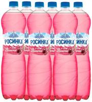 Вода со вкусом вишни Липецкая Росинка газированная, ПЭТ, вишня, 6 шт. по 1.5 л