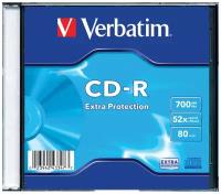 Оптический диск CD-R DL Verbatim 700Mb, 52х, slim case, 1шт. (510076)