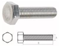 Болт М12х80 шестигр., нерж.сталь (А2), DIN 933 (25 шт в карт. уп.) (0933212-80) (STARFIX)