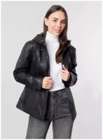 Кожаная куртка 05, каляев, размер 56, черный