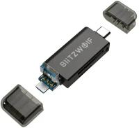 Картридер BlitzWolf BW-CR1 Card Reader USB3.0/Type C/SD/TF Black