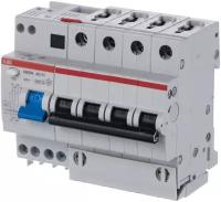 ABB DS204 AC-C40/0.03 Диффер. автомат 4-х полюсный 40А 30мА 6kA тип АС 2CSR254001R1404