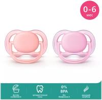 Пустышка силиконовая ортодонтическая Philips AVENT ultra air SCF245/20 0-6 м, 2 шт