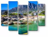 Модульная картина Райский пляж в горах, Кейптаун 101x82