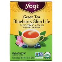 Чай зеленый Yogi Tea Blueberry slim life в пакетиках