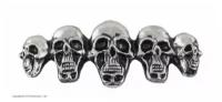 Декоративная металическая наклейка-значок Skull in line