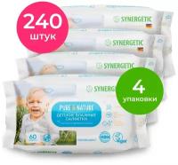 Влажные салфетки Pure&Nature Пантенол и овсяное молочко, липучка, 60 шт., 4 уп