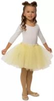 Детская фатиновая юбка Пачка для девочки желтая блестящая с глиттером на рост 116-122