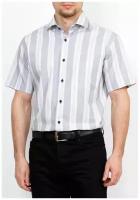 Рубашка мужская короткий рукав GREG Gb331/101/27/Z/1, Полуприталенный силуэт / Regular fit, цвет Серый, рост 174-184, размер ворота 39