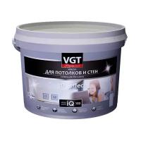 Краска акриловая VGT Premium для потолков и стен IQ103 матовая белый 9 л 15 кг