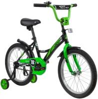 Детский велосипед Novatrack Strike 18 (2020) черный/зеленый в собранном виде