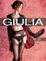 Колготки женские Giula LOVE 20 фантазийные имитация чулок с поясом. Подарочная упаковка. Подарок на день Святого Валентина