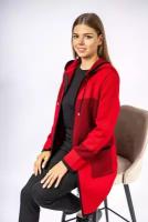 Пальто женское вязаное с капюшоном ANRI knitwear с карманами на молнии Ж0558 из шерсти 58р