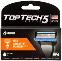 Сменные кассеты TopTech Razor 5, черный, 4 шт