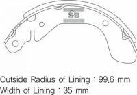 Колодка барабанного тормоза зад. Sangsin, SA129 Sangsin Brake SA-129