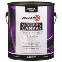 Краска латексная Zinsser Modern Canvas Wall Paint Satin влагостойкая моющаяся полуматовая бесцветный 3.43 л