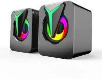 Колонки для компьютера с подсветкой RGB компактные