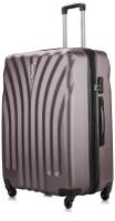 Умный чемодан Lacase, ABS-пластик, пластик, опорные ножки на боковой стенке, рифленая поверхность, 115 л, размер XL, коричневый