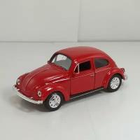 Металлическая машинка 1:34-1:39 VOLKSWAGEN BEETLE Hard, красный 42343D Welly