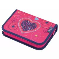 Herlitz Пенал Pink Hearts (50014347), розовый/синий