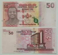 Банкнота Свазиленд Эсватини 50 эмалангени 2018 UNC