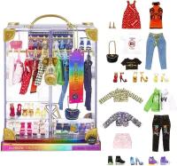 Мебель для кукол Модный гардероб Рэйнбоу Хай Rainbow High с дизайнерской одеждой и аксессуарами для кукол