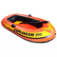 Лодка надувная INTEX EXPLORER 200 SET, 2-мест. + ручной мини-насос, пластиковые весла