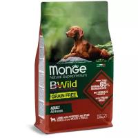 Сухой корм для собак Monge BWILD Feed the Instinct, ягненок, с картофелем, с горошком