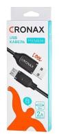 Кабель CRONAX Premium CR-01 - MicroUSB, 1 шт., черный, 1 м