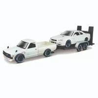 Maisto Машинка металлическая Design Elite Transport Nissan Datsun 620 Pick up 1973 + Skyline R34 GT, 1:24, белая