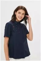 Блузка baon Рубашка с россыпью камней Baon, размер: L, синий