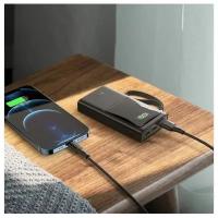 Универсальный Доп. Аккумулятор 10000mAh, Q4, HOCO, 2 PD 20W+1 USB 3.0, mini, черный