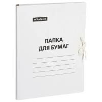 Папка для бумаг с завязками OfficeSpace немелованный, 380г/м2, белый, до 400л., 100 шт