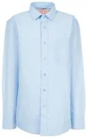 Школьная рубашка Imperator, прямой силуэт, на пуговицах, длинный рукав, карманы, размер 146-152, голубой