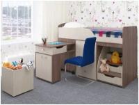 Кровать детская с ящиками, выдвижным столиком и лесенкой 