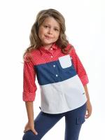 Рубашка для девочек Mini Maxi, модель 3580, цвет красный/мультиколор (98)