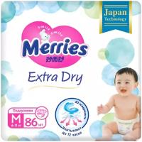 Merries подгузники Extra Dry M (6-11 кг), 86 шт