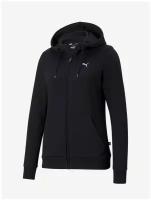 Толстовка, PUMA ESS Full-Zip Hoodie, Женская, размер L; Black-CAT