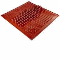 Коврик массажный арт.1305 Т(твердый)красный квадрат 26 х 28 см (Альфапластик)
