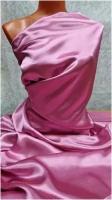 Ткань для шитья и рукоделия креп сатин(Атлас) на отрез Розовый