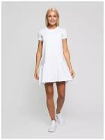 Женское платье футболка с воланом внизу, Lunarable белое, размер 44(S)