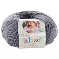 Пряжа Alize Baby Wool, 40 % шерсть, 40 % акрил, 20 % бамбук, 50 г, 175 м, 1 шт., 119 серое небо 175 м