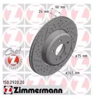 Тормозной диск Zimmermann 150.2920.20 для BMW 3 серия F30, F80,F31,F34, 4 серия F32, F82,F33, F83,F36