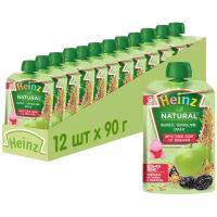 Спайка Хайнц - пюре яблоко, чернослив и злаки (пауч), 6 мес., 90 гр. по 12 шт
