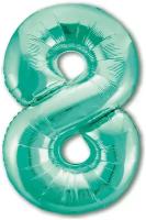 Воздушный шар фольгированный Agura Цифра 8, бискайский зеленый, 102 см