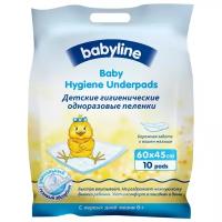 Одноразовая пеленка BabyLine пятислойные с гелевым абсорбентом 45х60, 10 шт