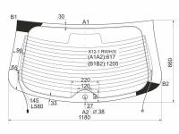 Стекло Заднее С Обогревом (С Отв) Nissan Micra/March 3/5d 02-10 XYG арт. K12-1 RW/H/X