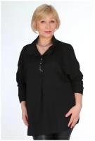 Блуза Dianur, нарядный стиль, свободный силуэт, укороченный рукав, размер 50, черный
