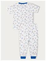Пижама KotMarKot, размер 92, белый/синий